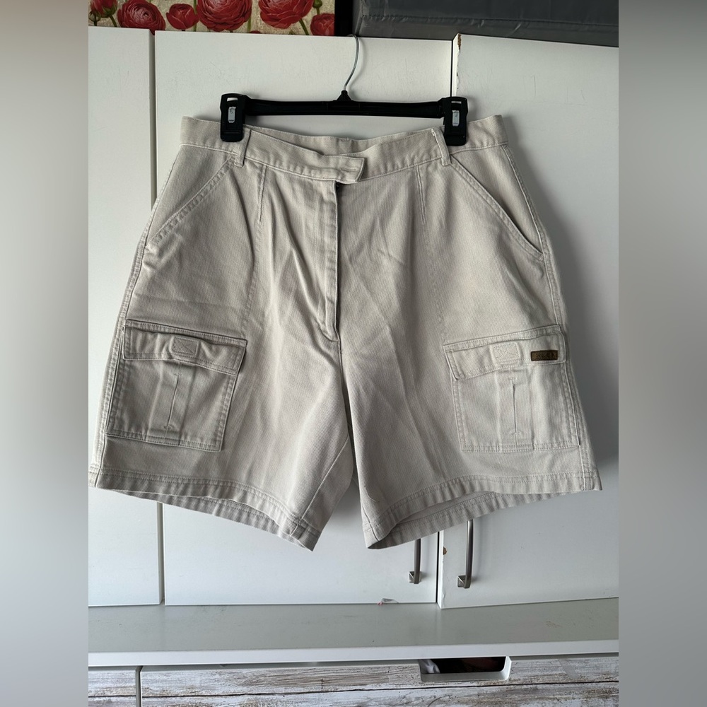 Vintage Woolrich Cargo Shorts Tan Sz 16 Utility Hiking Gorpcore 🤎